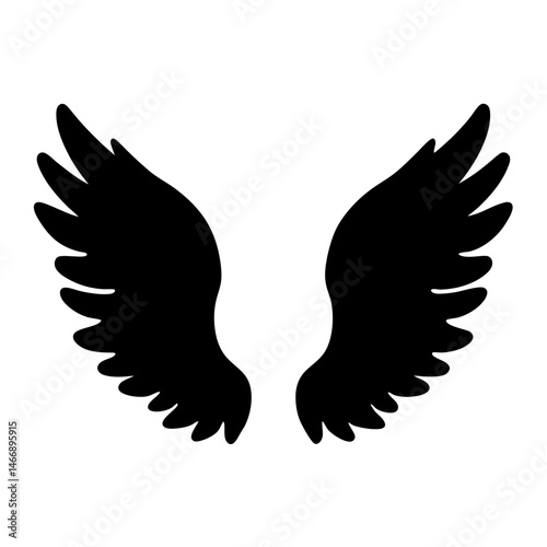 Two Majestic Wings Spreading Outwards in a Symmetrical and Bold Design