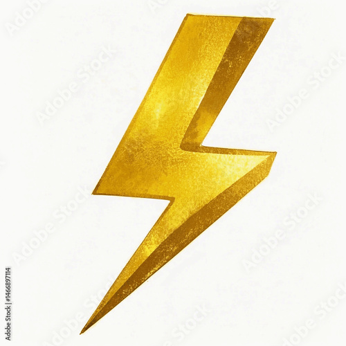 Electric Veil: Gilded Wash a golden lightning bolt clipart isolated watercolor vector illustration svg