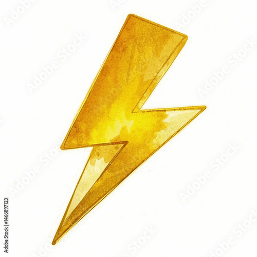Golden Surge: Liquid Lightning a golden lightning bolt clipart isolated watercolor vector illustration svg