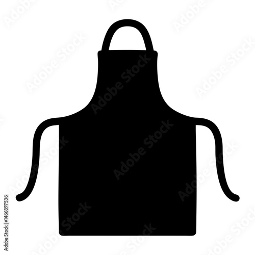 Simple black apron icon vector illustration for kitchen or craft projects