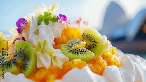Tropical Pavlova with Kiwi and Passionfruit by Sydney Opera