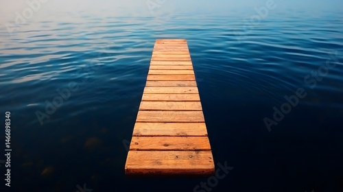 Wooden Pier Extending into Misty Sea