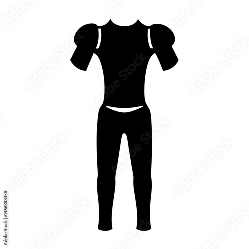 Silhouette of a fitted jumpsuit with puff sleeves and leggings