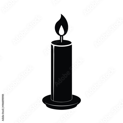 Candle Flame Vector Silhouette