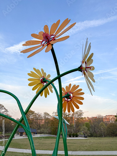 Colorful Metal Sculpture in Public Park