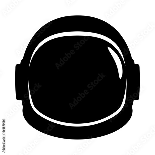 Detailed silhouette of an astronaut helmet, showing its overall shape and design
