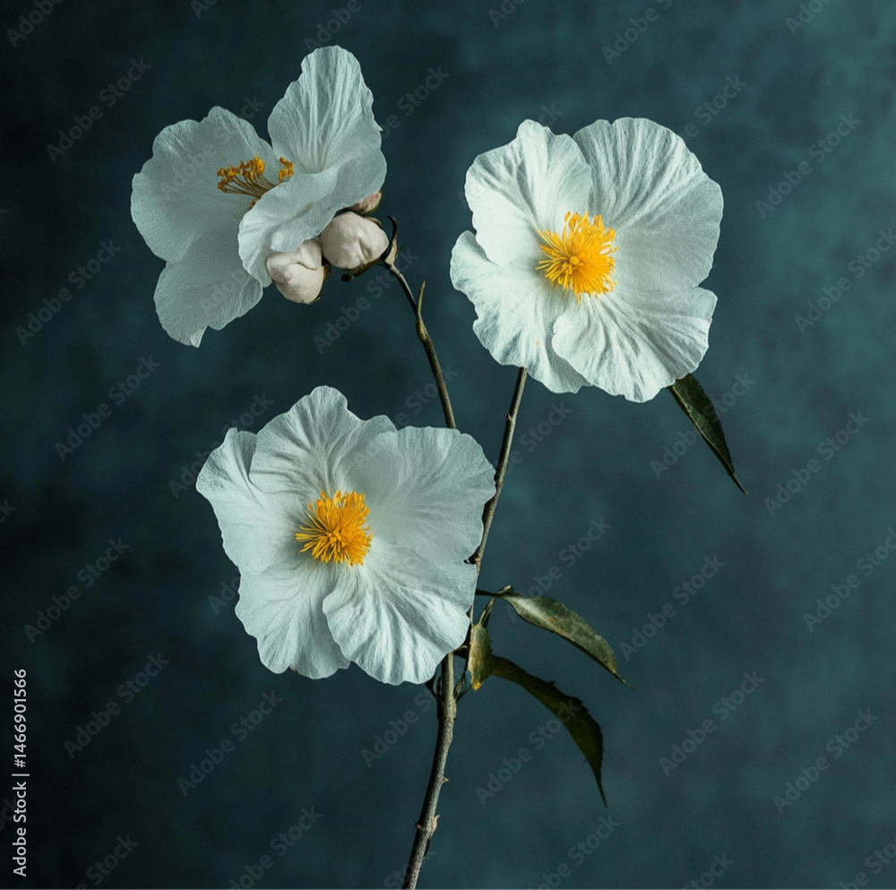 image of cistus creticus flower, minimal, atmospheric and creative fine art photography