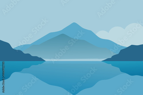 highland loch with fog drifting across still water.svg