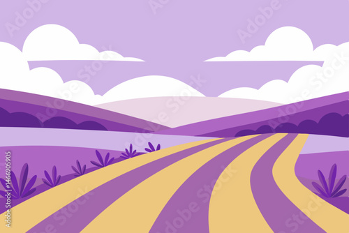lavender fields stretching to the horizon under