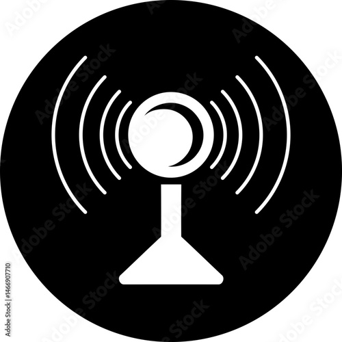 Wireless Network / Hotspot / Bridge Icon in Black Circle - White/Transparent
WiFi / Hotspot / Network Bridge Symbol on Black Background
Internet Connection / Hotspot / Bridge Icon - Circular Design