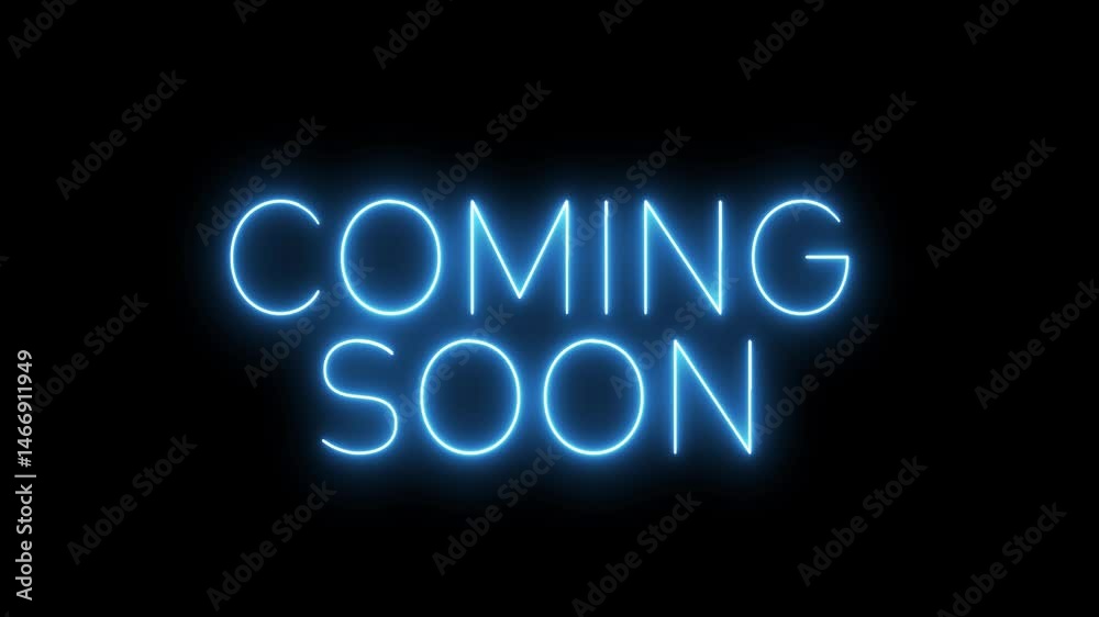 Coming soon neon sign. Neon sign Coming soon. Coming soon logo animation. 3840x2160.