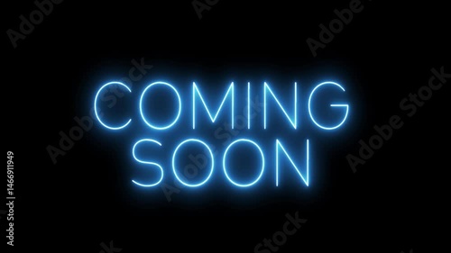 Coming soon neon sign. Neon sign Coming soon. Coming soon logo animation. 3840x2160.