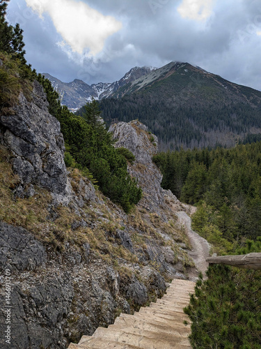 Polish Tatra Mountains. Spring mountain landscape.