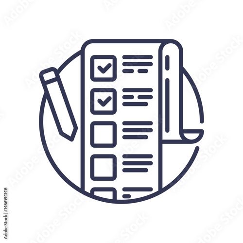 Checklist and pencil symbolize structured evaluation and feedback.