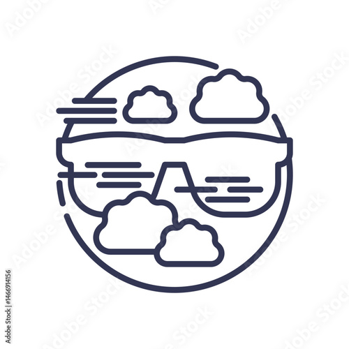Sunglasses with clouds symbolize unclear vision and impaired focus.