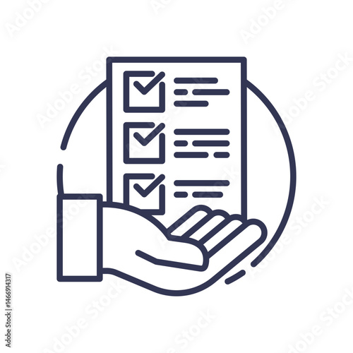 A hand holding a checklist symbolizes manual oversight and quality control.