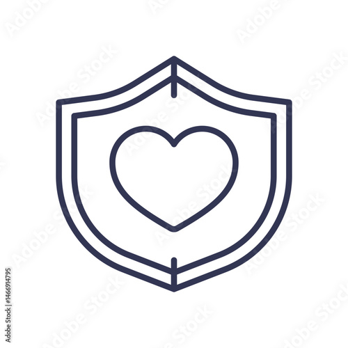 A shield with a heart symbolizes protection and ethical safeguarding.