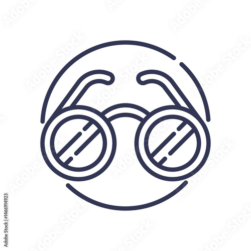 Minimalist line art of eyeglasses symbolizing vision and clarity.