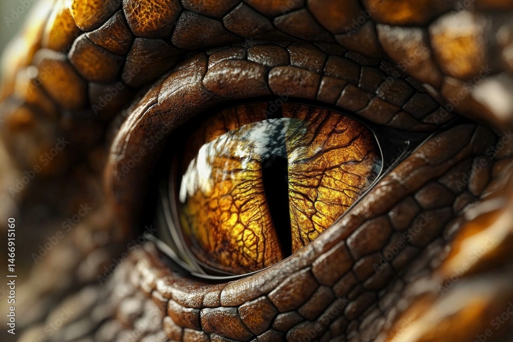 Fototapeta premium Stunning 3D Render of a Dragon Eye in Macro Photography