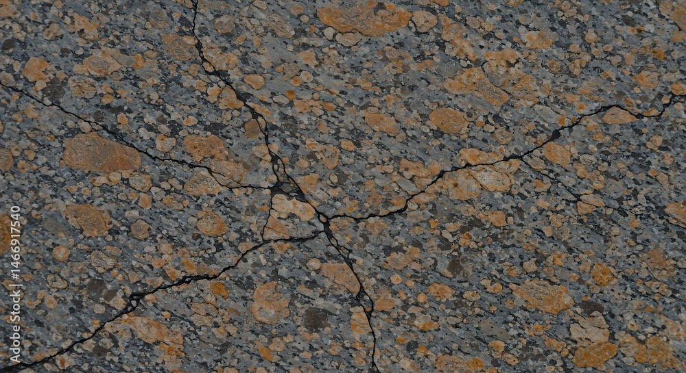 Cracked Granite Texture Close-up Showing Wear and Natural Stone Pattern