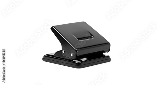 Paper puncher in compact design, centered on seamless white background