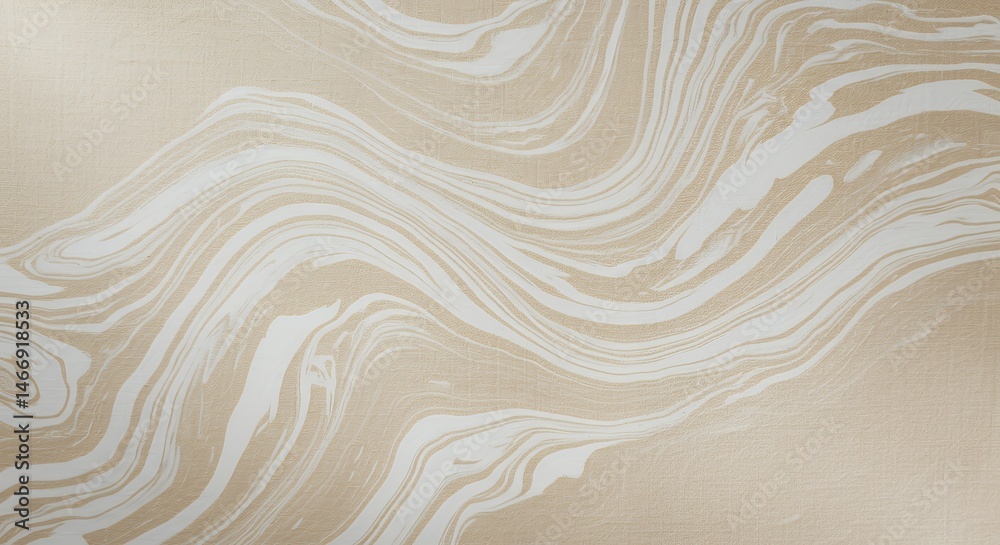 Elegant Swirling Pattern with Beige and White Creates Organic Flow