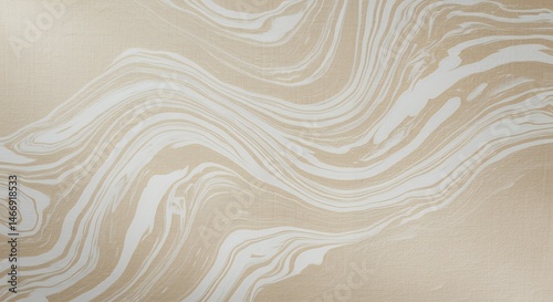 Obraz na płótnie Elegant Swirling Pattern with Beige and White Creates Organic Flow w salonie