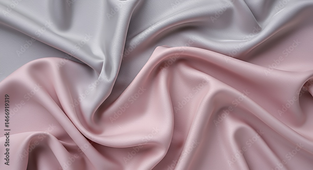 Flowing Fabric in Pink and Gray Colors with Delicate Texture