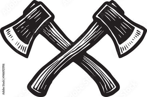 axes crossed vector illustration