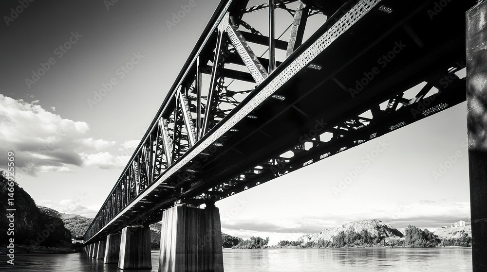 Fototapeta premium railway bridge over the river 