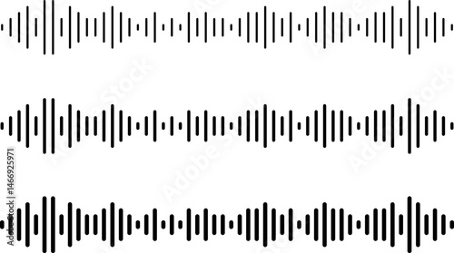 sound waves icon set. podcast audio recording or voice chat. radar station signal. Voice message and sounds representation
