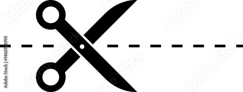 Scissors icon set. Paper dash cut mark. Open barber, school, office symbol. Hairdressing sign business concept