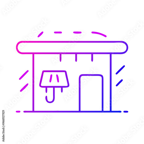 Modern Gas Station with Canopy in Isometric Style  