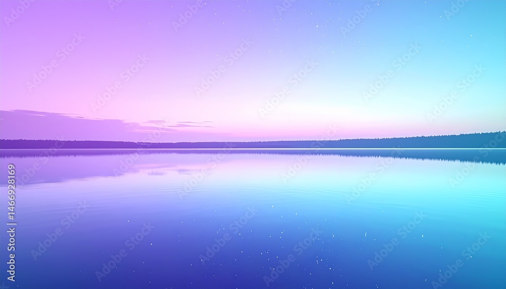 Fototapeta premium パステルグラデーションの柔らかい光が差し込む幻想的な湖, 自然な風景,イメージ