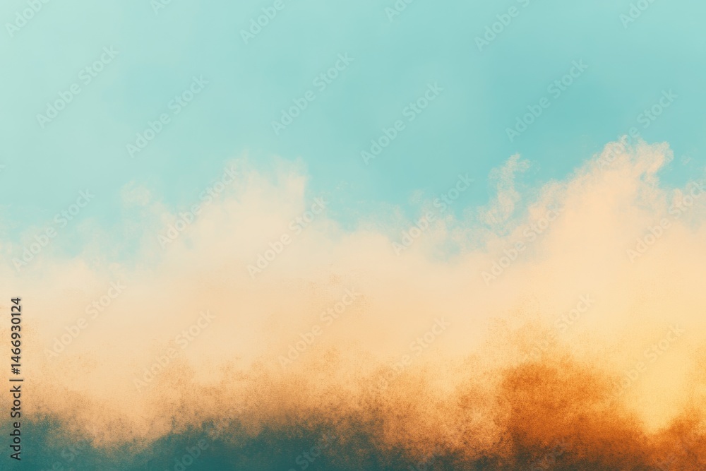 Teal and orange hazy sky with soft clouds Teal and orange hazy sky with soft clouds
