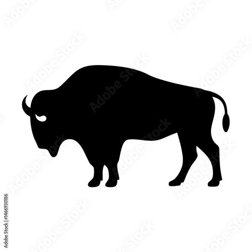 Silhouette of a majestic American bison, symbol of the great plains