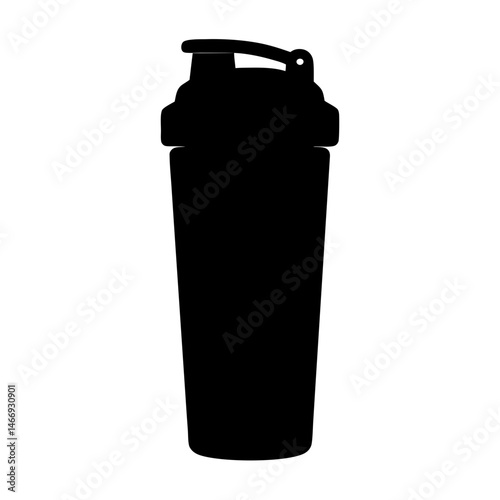 Wallpaper Mural Black Silhouette of a Protein Shaker Bottle for Fitness Enthusiasts Torontodigital.ca