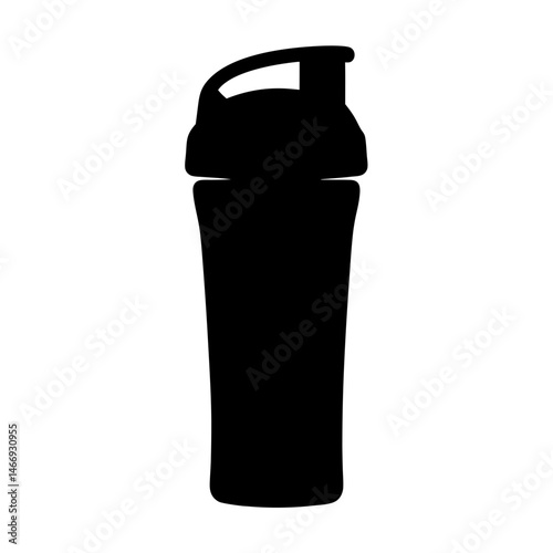 Silhouette of a protein shaker bottle, used for fitness and supplements