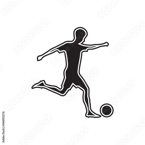 silhouette of a  football man running