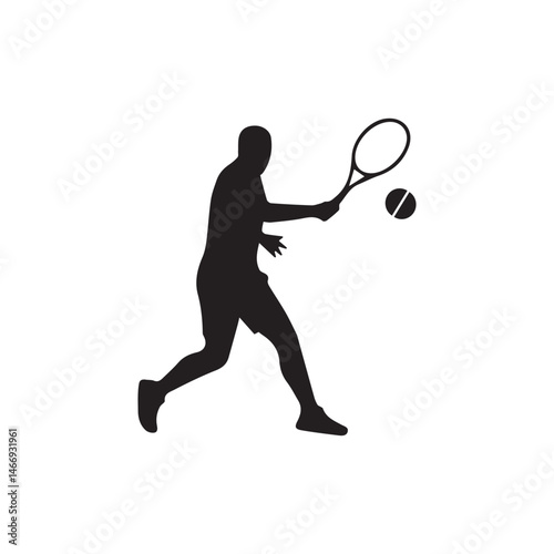 tennis player silhouette vector