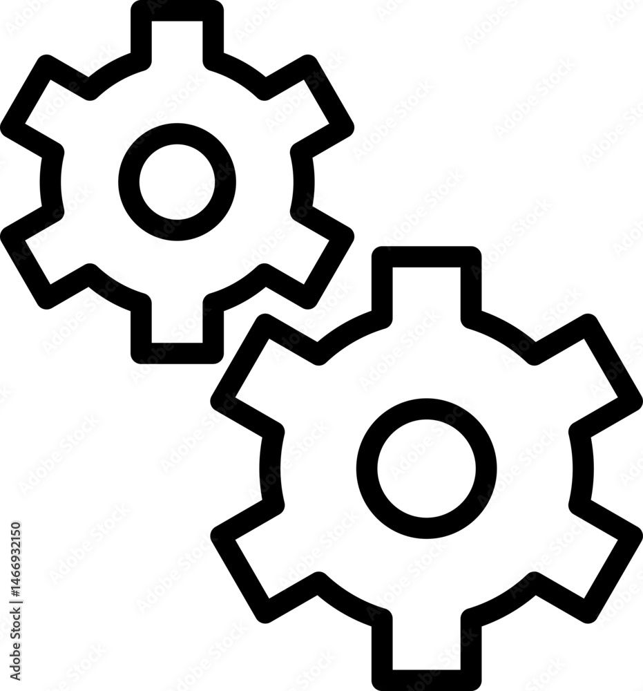 gear setting preference outline icon illustration gear setting preference outline icon illustration