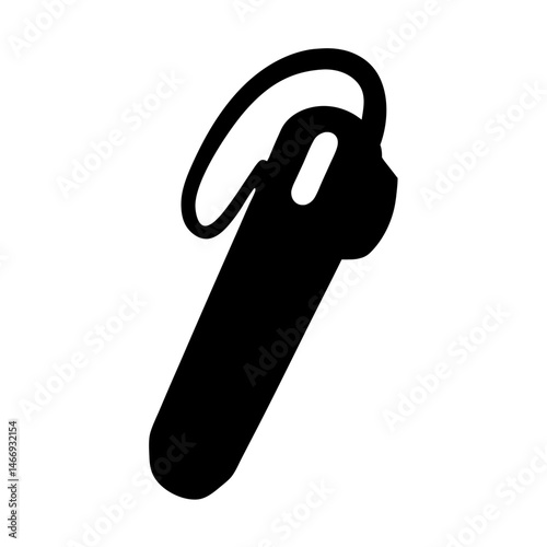 Simple minimalist silhouette of a modern bluetooth wireless headset device