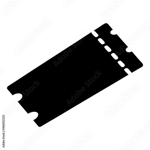 Isolated vector icon of a black simple ticket illustration design