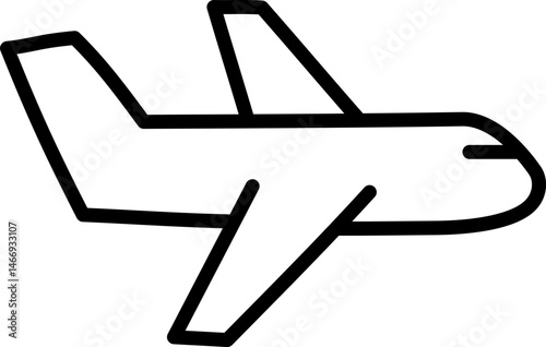 flying airplane outline icon illustration