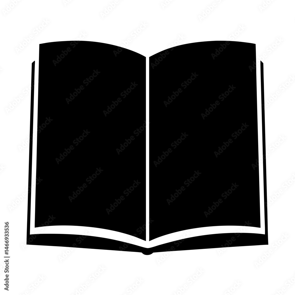 Open book silhouette representing knowledge, literature, education, and the power of reading Open book silhouette representing knowledge, literature, education, and the power of reading