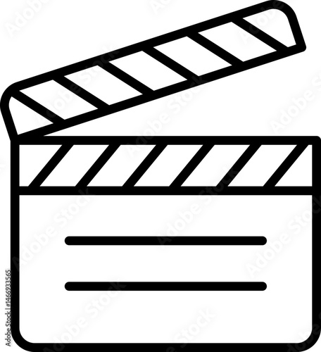 movie clapper board outline icon illustration