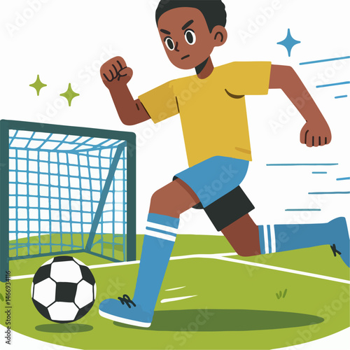 soccer player kicking ball