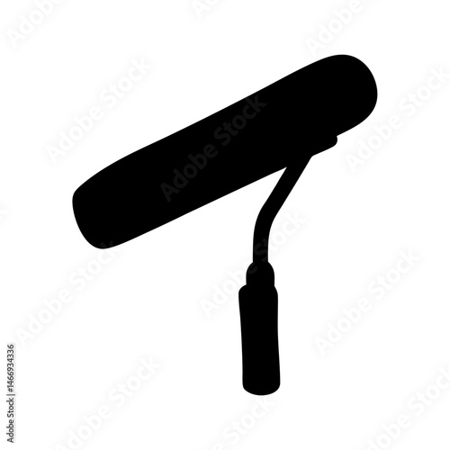 Silhouette of a paint roller, a common tool for painting walls