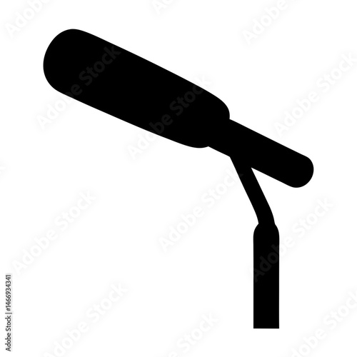 Black silhouette of professional studio microphone on a stand for voice recording