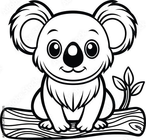 A cute bear sits on a log vector